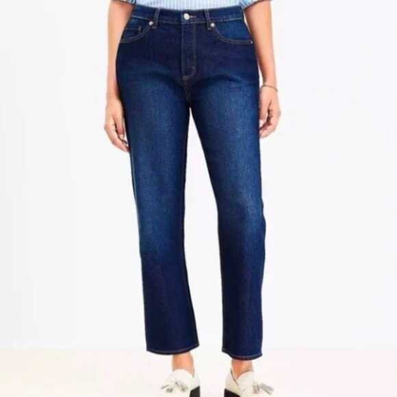 LOFT High Rise Straight Leg Jeans Medium Wash size 10 - Picture 1 of 12